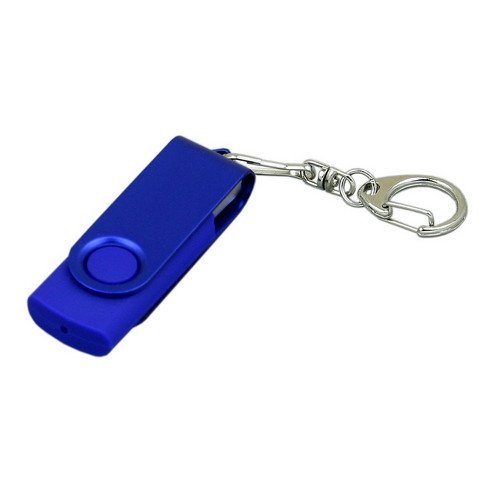 USB 2.0- флешка промо на 32 Гб с поворотным механизмом и однотонным металлическим клипом