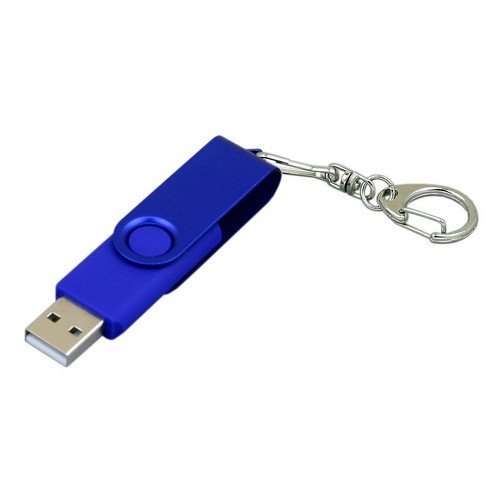 USB 2.0- флешка промо на 32 Гб с поворотным механизмом и однотонным металлическим клипом