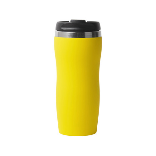 Термокружка "Double wall mug C1", soft touch, 350 мл, желтый