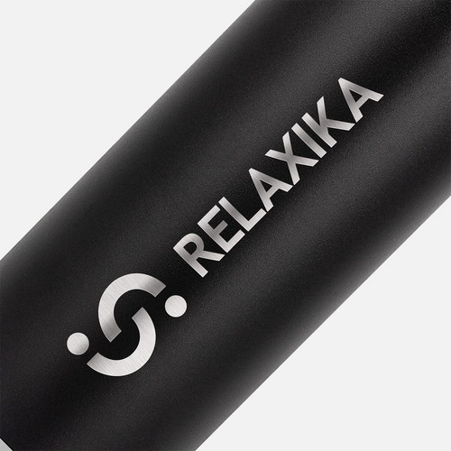 Термос Relaxika 750 со стикерпаком, черный