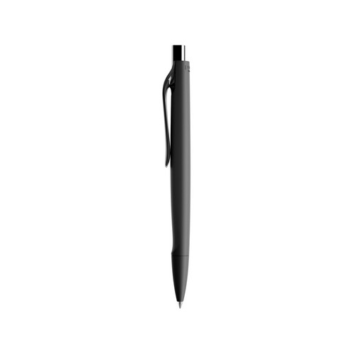 Ручка пластиковая шариковая Prodir ds6prr-Z75 "софт-тач", черный с серебристой кнопкой