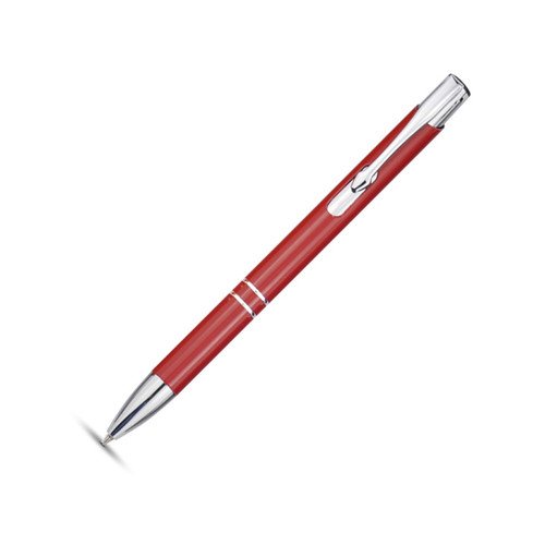 Алюминиевая шариковая кнопочная ручка Moneta, синие чернила, красный