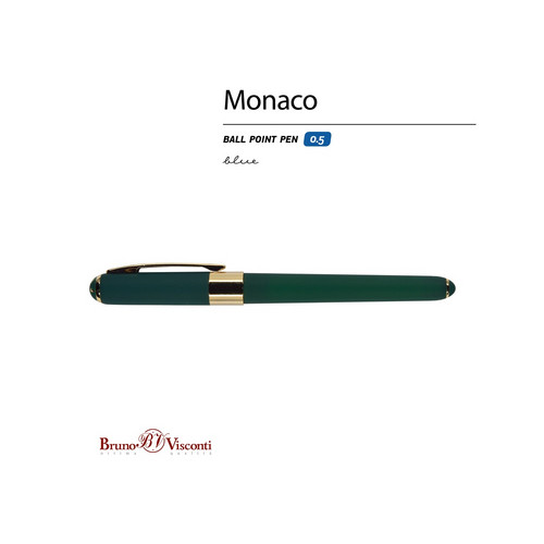 Ручка пластиковая шариковая «Monaco», 0,5мм, синие чернила, зеленый