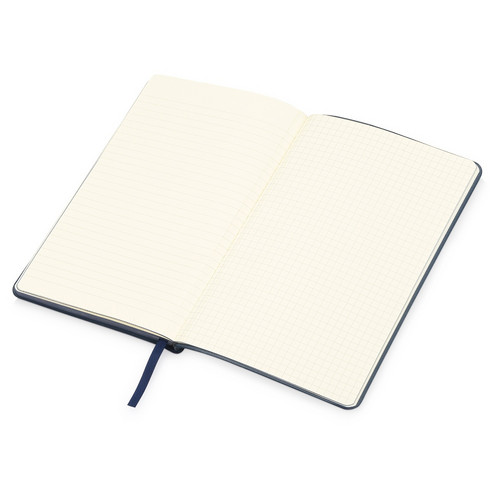 Блокнот «Notepeno» 130x205 мм с тонированными линованными страницами, темно-синий