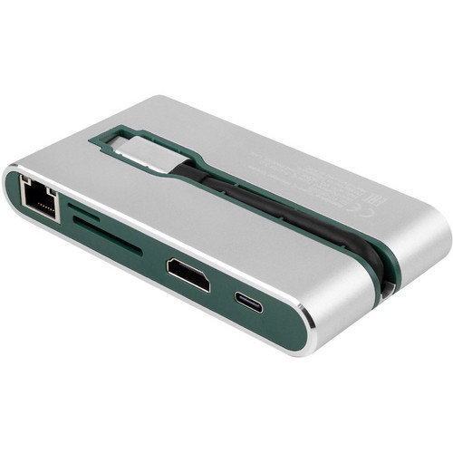 Хаб 8-в-1 Type-C «Hermes», USB 3.0 x 3, Type-C PD, HDMI, LAN, картридер