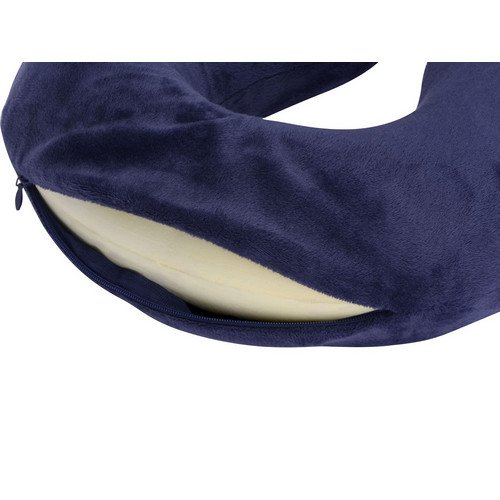 Подушка Basic из микрофибры с эффектом памяти U-shape, синий
