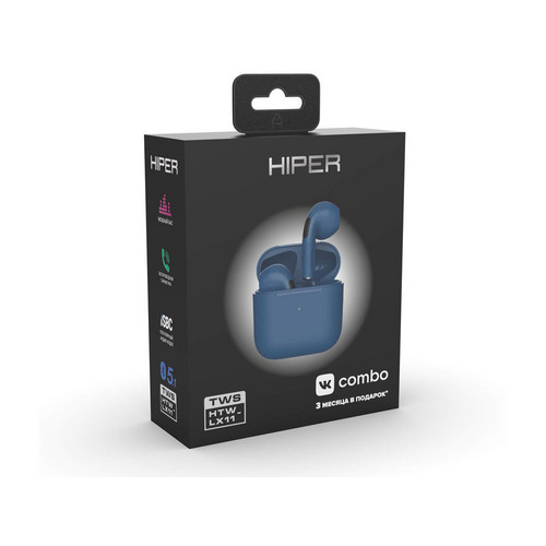 Беспроводные наушники HIPER TWS Lazo X11 Blue (HTW-LX11) Bluetooth 5.3 гарнитура, Синий