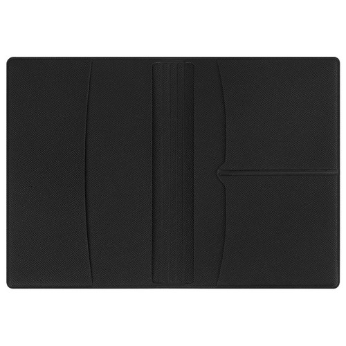 Обложка для паспорта с RFID защитой отделений для пластиковых карт "Favor", черная