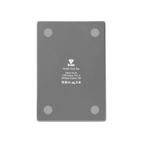Беспроводная зарядка-подставка с подсветкой "Glow box", серый