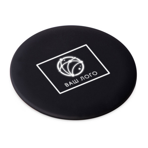 Беспроводное зарядное устройство с подсветкой логотипа "Moon spot", 10 Вт, soft-touch
