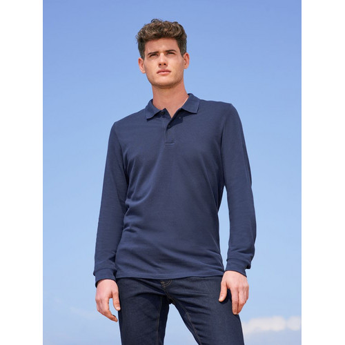 Рубашка поло мужская с длинным рукавом Perfect LSL Men, черная