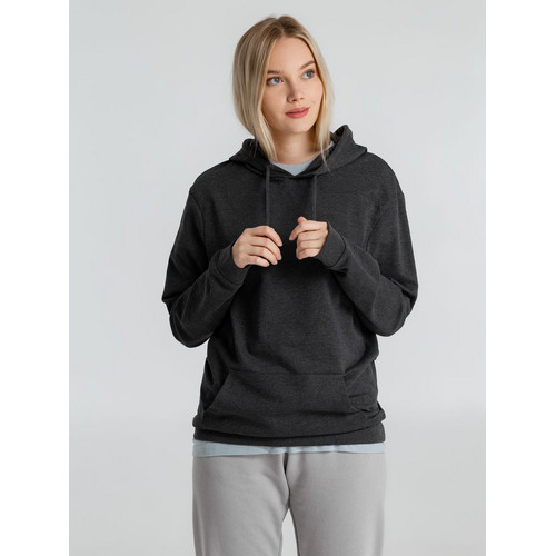 Толстовка с капюшоном унисекс Hoodie, серый меланж (антрацит)