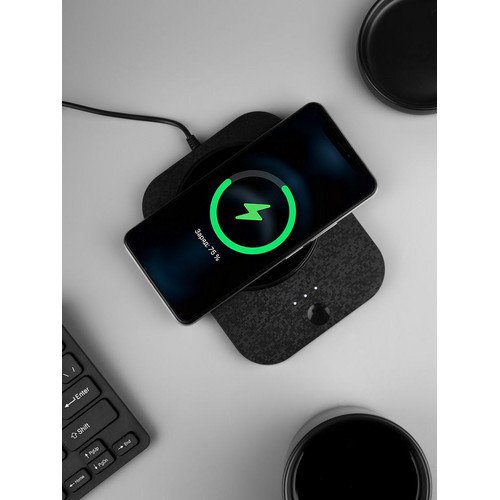 Кружка с подогревом и беспроводной зарядкой Dual Base Plus, черная