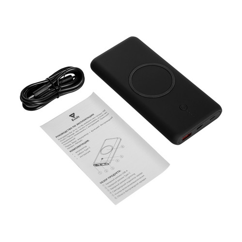 Внешний беспроводной аккумулятор c QC/PD "Reload", 10000 mAh, черный