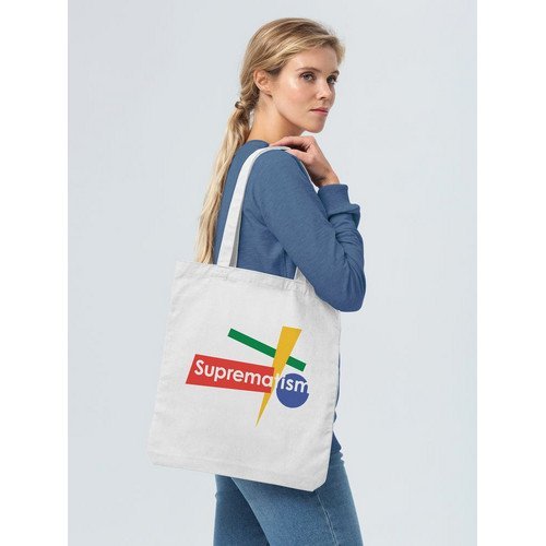 Холщовая сумка Suprematism, молочно-белая