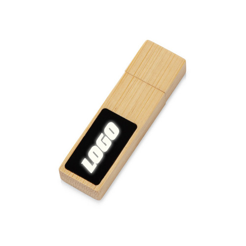 USB 2.0- флешка на 32 Гб c подсветкой логотипа «Bamboo LED»