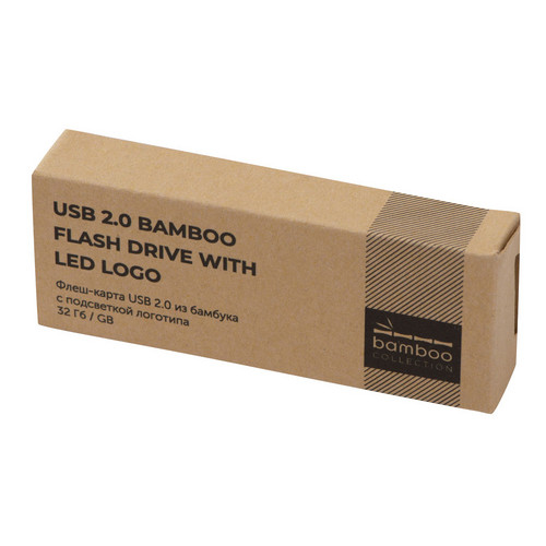 USB 2.0- флешка на 32 Гб c подсветкой логотипа «Bamboo LED»