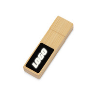 USB 2.0- флешка на 32 Гб c подсветкой логотипа «Bamboo LED»