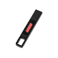 USB 2.0- флешка на 32 Гб c подсветкой логотипа «Hook LED», темно-серый, красная подсветка