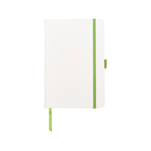 Блокнот "ColorNote White", твердая обложка A5, 80 листов, белый и зеленое яблоко