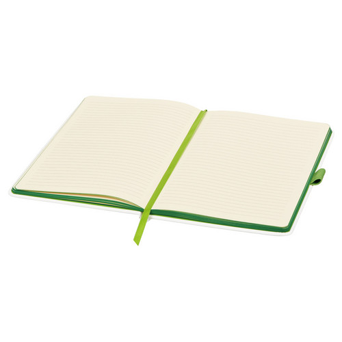 Блокнот "ColorNote White", твердая обложка A5, 80 листов, белый и зеленое яблоко