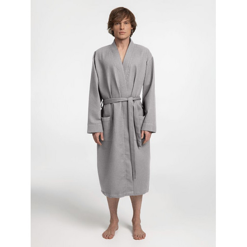 Халат вафельный Kimono, светло-серый