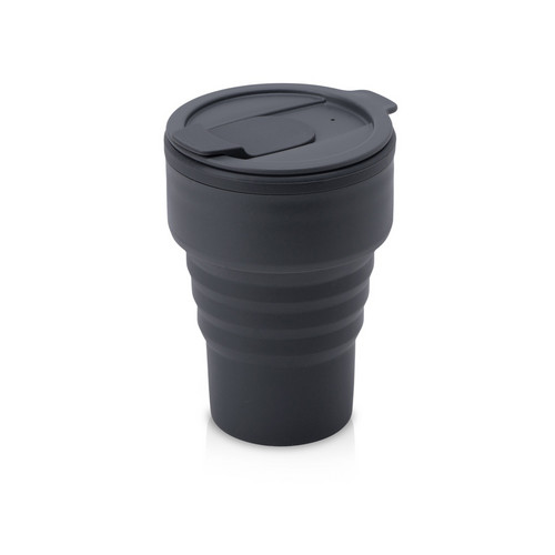 Силиконовый складной стакан "GoCup", темно-серый
