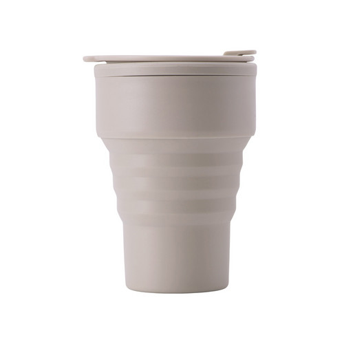 Силиконовый складной стакан "GoCup", бежевый