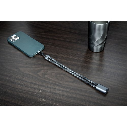 Ремешок-держатель для телефона с зарядным кабелем USB-C - USB-C «Lany Wristband Charge Eco», серый