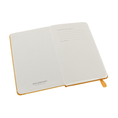 Записная книжка Moleskine Classic (в линейку) в твердой обложке, Pocket (9x14см), оранжевый